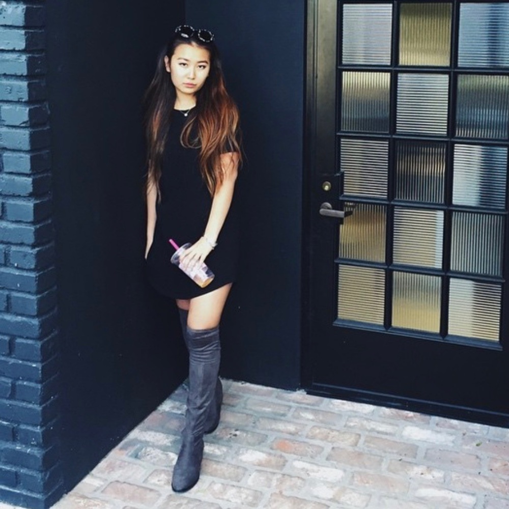 Ivanka trump over the knee suede boots